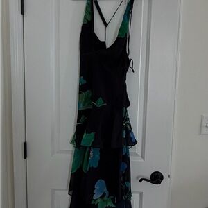 Hello Molly Black and Green High Low Dress